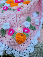 Orange blossom crochet blanket