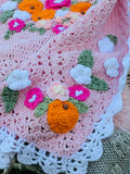 Orange blossom crochet blanket